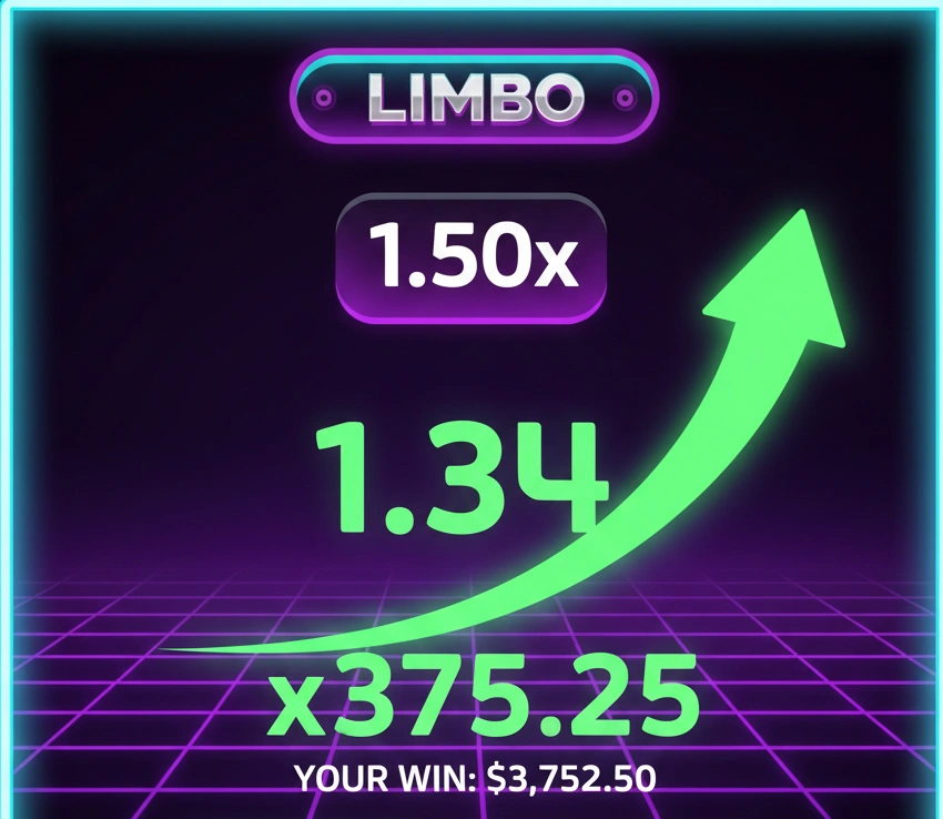 Limbo Crash-Spiel-Oberfläche mit Multiplikator-Rakete