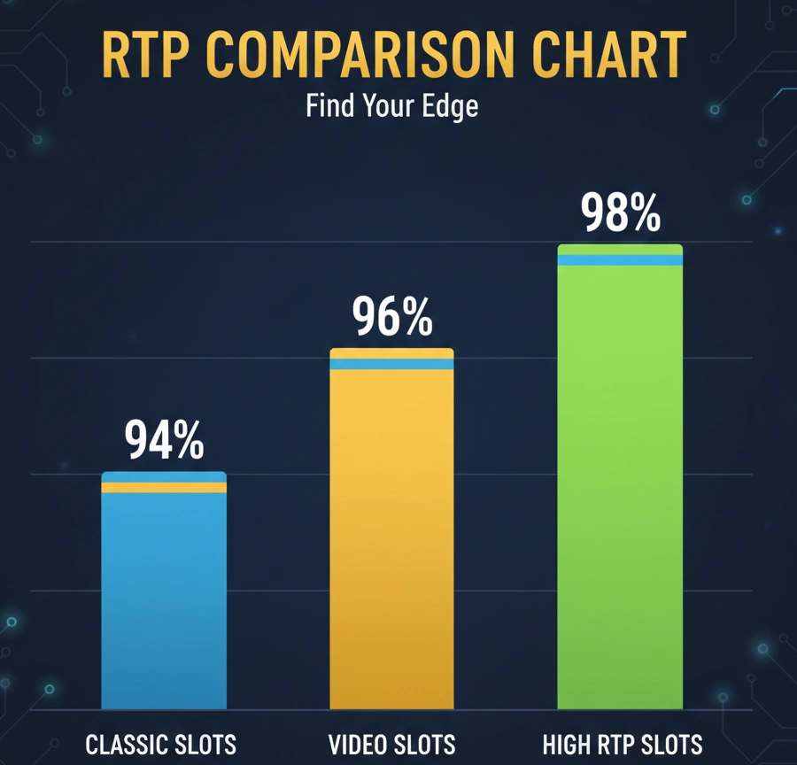 Casino slots highest RTP list comparison chart showing top 10 paying slots